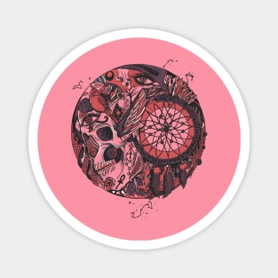 Ambrose Skull and Dreamcatcher Circle Magnet